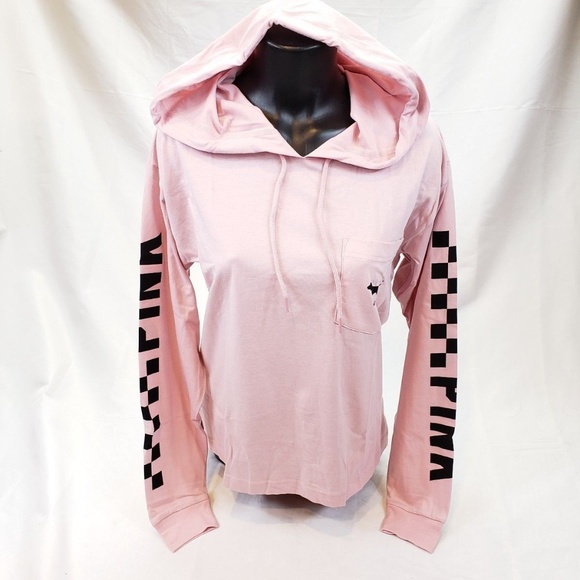 PINK Victoria's Secret Tops - VS PINK Hoodie Tee ~ L ~ BY9